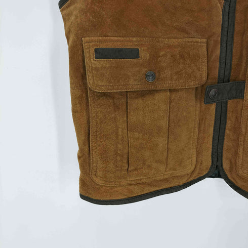 ESTABLISHED 1871 本革 裏地総柄ヌバックレザーベスト メンズ JPN:M