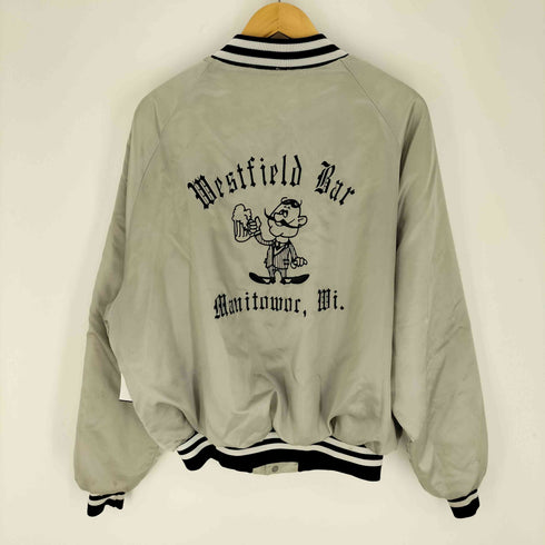 キングルイ King louie 70-80S USA製 裏地 キルティング Bob 刺繍 Wrstfirld Bar キャラクタープリント スタジャン メンズ import:XL