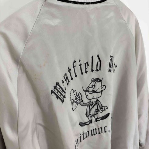 キングルイ King louie 70-80S USA製 裏地 キルティング Bob 刺繍 Wrstfirld Bar キャラクタープリント スタジャン メンズ import:XL