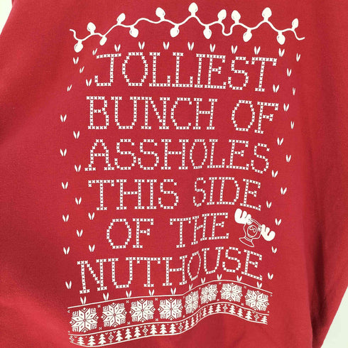 ヘインズ Hanes ComfortBlend JOLLIEST BUNCH OF ASSHILES THIS SIDE NUTHOUSE ポリコットン クルーネック スウェット トレーナー メンズ import:M