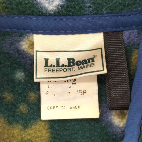エルエルビーン L.L.Bean 80s-90s 総柄 ハーフボタン スナップT フリースジャケット メンズ