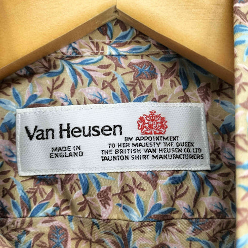 ヴァンヒューゼン VAN HEUSEN MADE IN ENGLAND 1ワラント 総柄コットンシャツ メンズ 16/35