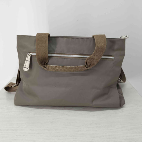 mayamaya クロコ型押し×ナイロン コンビ ハンドバッグ レディース