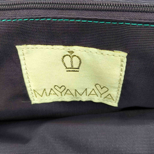 mayamaya クロコ型押し×ナイロン コンビ ハンドバッグ レディース