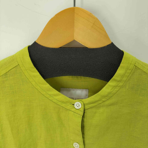 ユナイテッドアローズグリーンレーベルリラクシング UNITED ARROWS green label relaxing コルトレイクリネン バンドカラー シャツ レディース