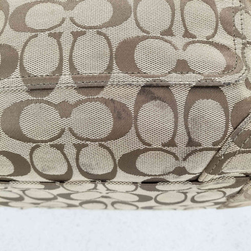 コーチ COACH シグネチャーロゴ レザーハンドル キャンバストートバッグ レディース