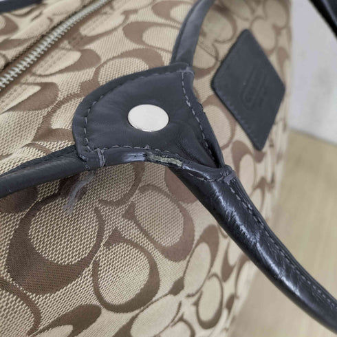 コーチ COACH シグネチャーロゴ レザーハンドル キャンバストートバッグ レディース
