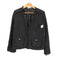 ザラ ZARA ツイード ボタンレス ノーカラー テーラードジャケット レディース import:M