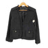 ザラ ZARA ツイード ボタンレス ノーカラー テーラードジャケット レディース import:M