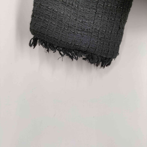 ザラ ZARA ツイード ボタンレス ノーカラー テーラードジャケット レディース import:M
