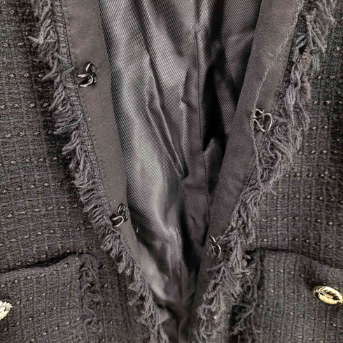 ザラ ZARA ツイード ボタンレス ノーカラー テーラードジャケット レディース import:M