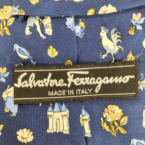 サルヴァトーレフェラガモ Salvatore Ferragamo イタリア製 総柄シルクネクタイ メンズ