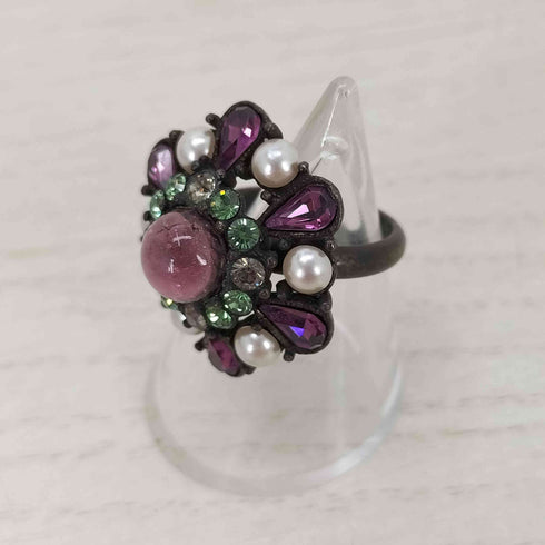 アナスイ ANNA SUI ストーン装飾フラワーデザインリング レディース 10号