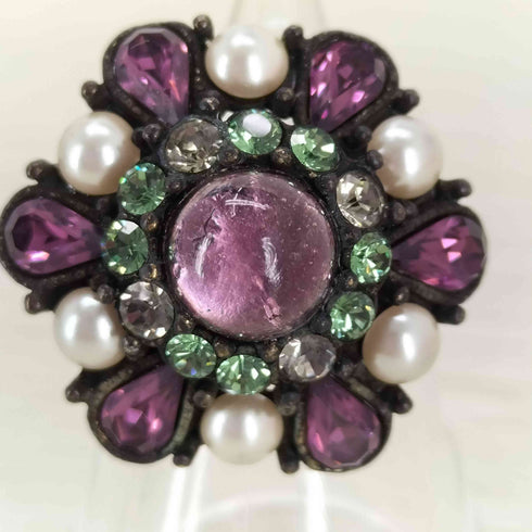 アナスイ ANNA SUI ストーン装飾フラワーデザインリング レディース 10号