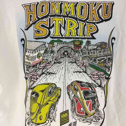 MOONEYES x FLAT4 HONMOKU STRIP T-shirt 本牧 ストリップ Tシャツ メンズ import:L