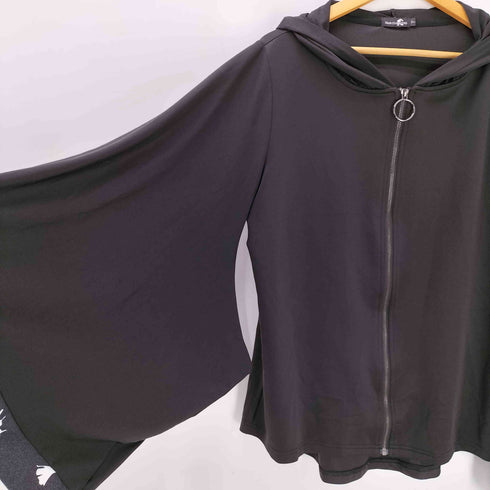 ニーアクロージング NIER CLOTHING 着物 キモノ スリーブ 袖 グラフィック プリント ストレッチ ジップ パーカー サブカル レディース FREE