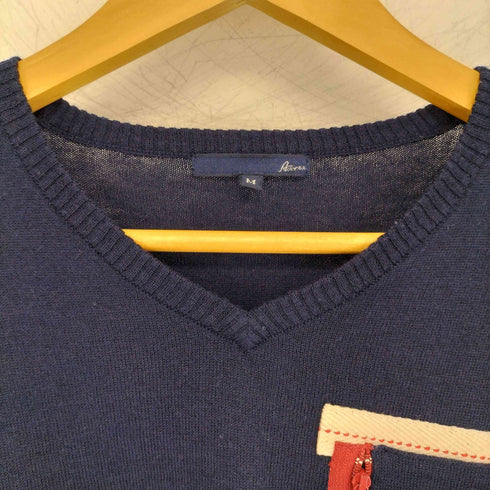 アヴィレックス AVIREX ロゴ刺繍 Vネックニット メンズ JPN:M
