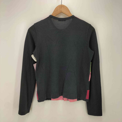 トリココムデギャルソン tricot COMME des GARCONS マルチカラー パッチワーク クルーネックカーディガン archive レディース