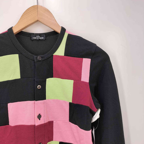 トリココムデギャルソン tricot COMME des GARCONS マルチカラー パッチワーク クルーネックカーディガン archive レディース