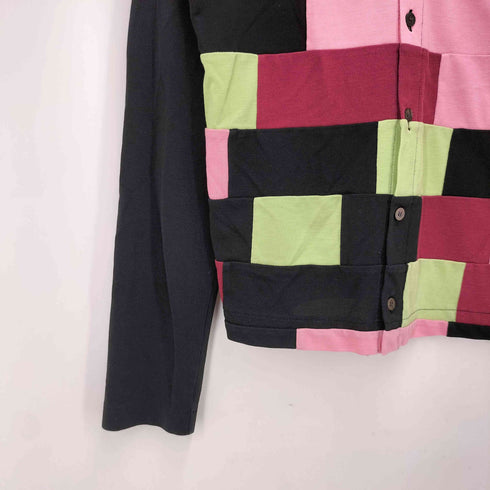 トリココムデギャルソン tricot COMME des GARCONS マルチカラー パッチワーク クルーネックカーディガン archive レディース