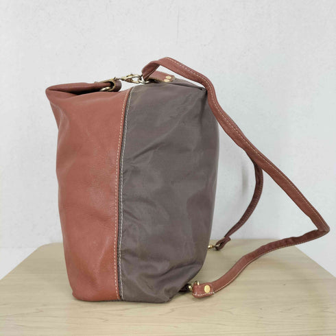 i santi MADE IN ITALY レザー×ナイロン バックパック メンズ