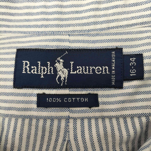 ラルフローレン RALPH LAUREN ポニー刺繍 ストライプ柄 長袖ボタンダウンシャツ メンズ 16-34