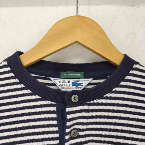 シュミーズラコステ CHEMISE LACOSTE 別注 鹿の子 ワンポイント ロゴ ヘンリーネック Tシャツ メンズ JPN:4