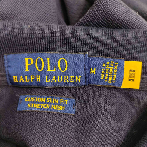 ポロラルフローレン POLO RALPH LAUREN CUSTOM SLIM FIT STRETCH MESH ポニー 刺繍 S/S ジップポロシャツ メンズ JPN:M