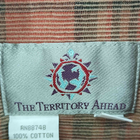 ザテリトリーアヘッド THE TERRITORY AHEAD 90S コーデュロイ L/S チェックBDシャツ メンズ import:XL