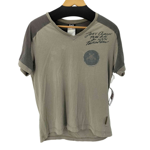 ディーアンドジードルチェアンドガッバーナ D&G DOLCE&GABBANA Y2K ラグラン切替 Vネック Tシャツ メンズ import:L