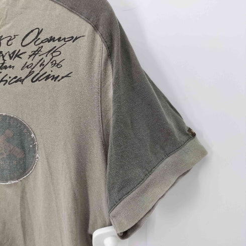 ディーアンドジードルチェアンドガッバーナ D&G DOLCE&GABBANA Y2K ラグラン切替 Vネック Tシャツ メンズ import:L