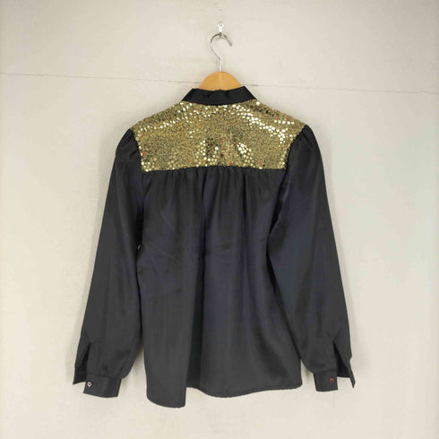 ボンワース BonWorth スパンコールパフショルダーシャツ レディース S