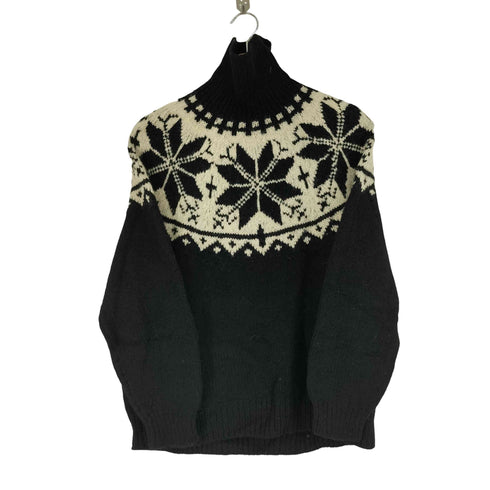 アイエスイッセイミヤケ I.S. ISSEY MIYAKE 80s ノルディック柄 タートルネックセーター レディース 9