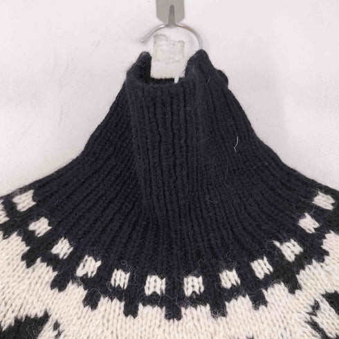 アイエスイッセイミヤケ I.S. ISSEY MIYAKE 80s ノルディック柄 タートルネックセーター レディース 9
