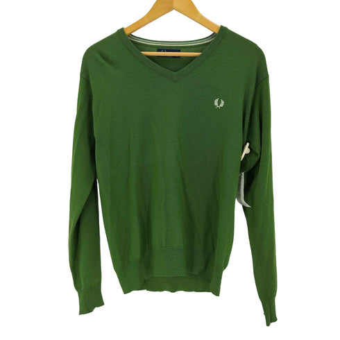 フレッドペリー FRED PERRY ワンポイントロゴ刺繍Vネックニット レディース JPN:S