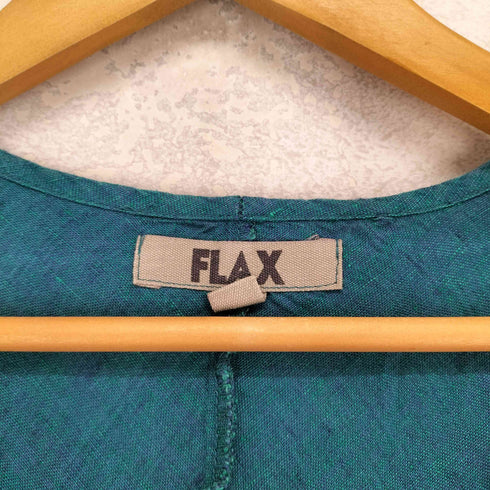 FLAX リトアニア製 リネン100 Uネックブラウス レディース M