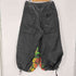 PIG PEN solid gray hard nylon super wide silhouette rave pants 説客旅 メンズ