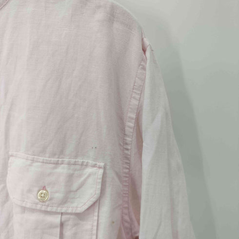オールドネイビー OLD NAVY リネンライク バンドカラー チャイナシャツ メンズ import:L