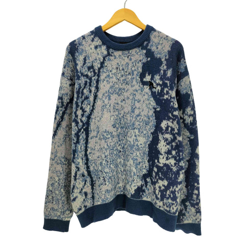 パスポート PASSPORT Carpet Club Crew Knit in River カーペット クラブ クルー イン リバー 総柄 プルオーバー セーター メンズ MEDIUM