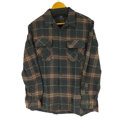 フェアファクス FAIRFAX チェック柄 L/S 開襟シャツ メンズ import:L