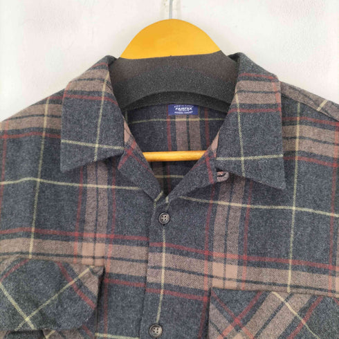 フェアファクス FAIRFAX チェック柄 L/S 開襟シャツ メンズ import:L