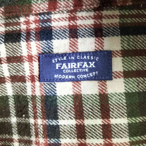 フェアファクス FAIRFAX チェック柄 L/S 開襟シャツ メンズ import:L