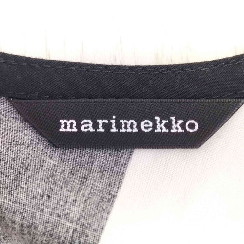 マリメッコ marimekko ストライプ 七分袖 コットンワンピース レディース 36