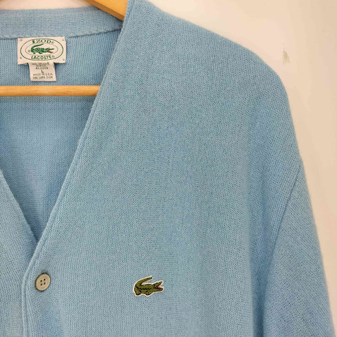 アイゾッドラコステ IZOD LACOSTE 80-90s USA製 ワンポイントロゴ アクリル カーディガン メンズ import:L