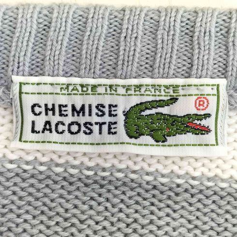 シュミーズラコステ CHEMISE LACOSTE 70S 中期 フランス製 ワンポイント ボーダー コットン ニット メンズ 40