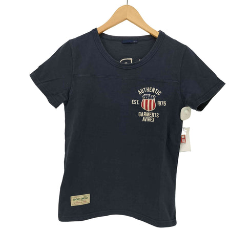 アヴィレックス AVIREX アーチロゴ刺繍 クルーネックtシャツ メンズ FREE