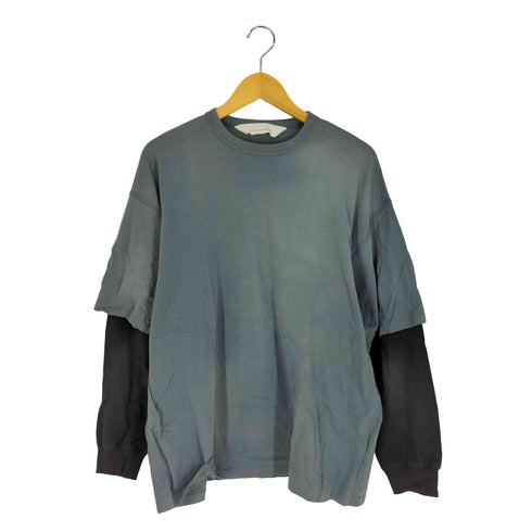 NONSAPIENS レイヤードスリーブ クルーネック ロングスリーブ Tシャツ メンズ JPN:1
