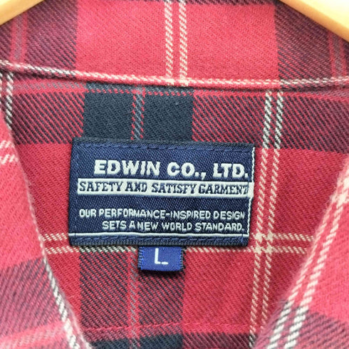 エドウィン EDWIN L/Sチェックネルシャツ 両フラップ メンズ JPN:L