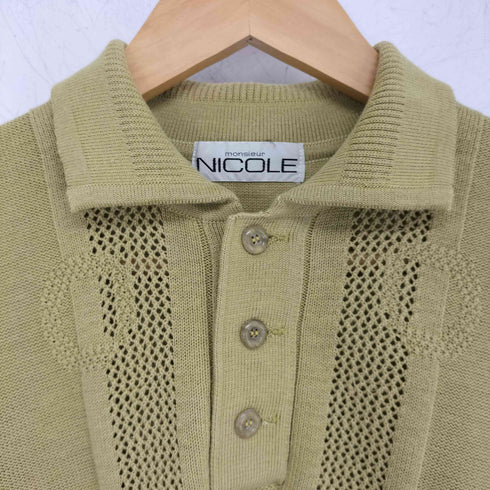 ニコル NICOLE デザインニットポロ メンズ