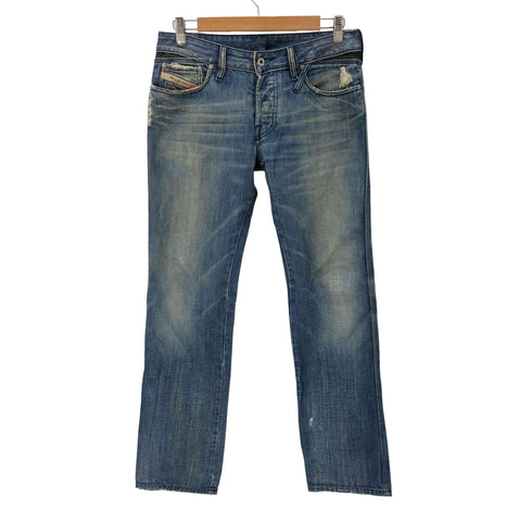 ディーゼル DIESEL RESLIM ストレートダメージデニムパンツ メンズ